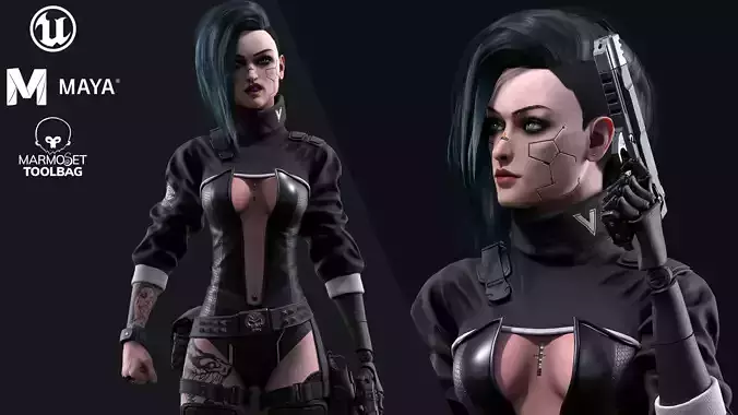 Judy - Game Ready female character in outfit