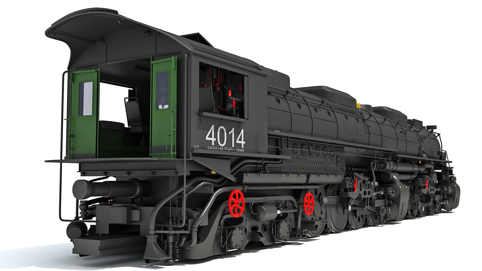 Steam Locomotive Big Boy Train 3D model_7