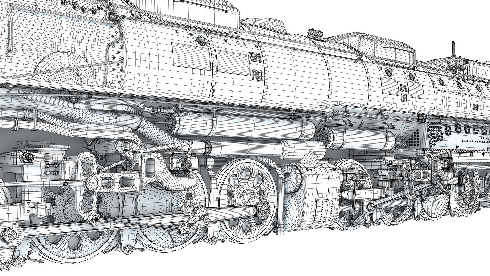 Steam Locomotive Big Boy Train 3D model_23