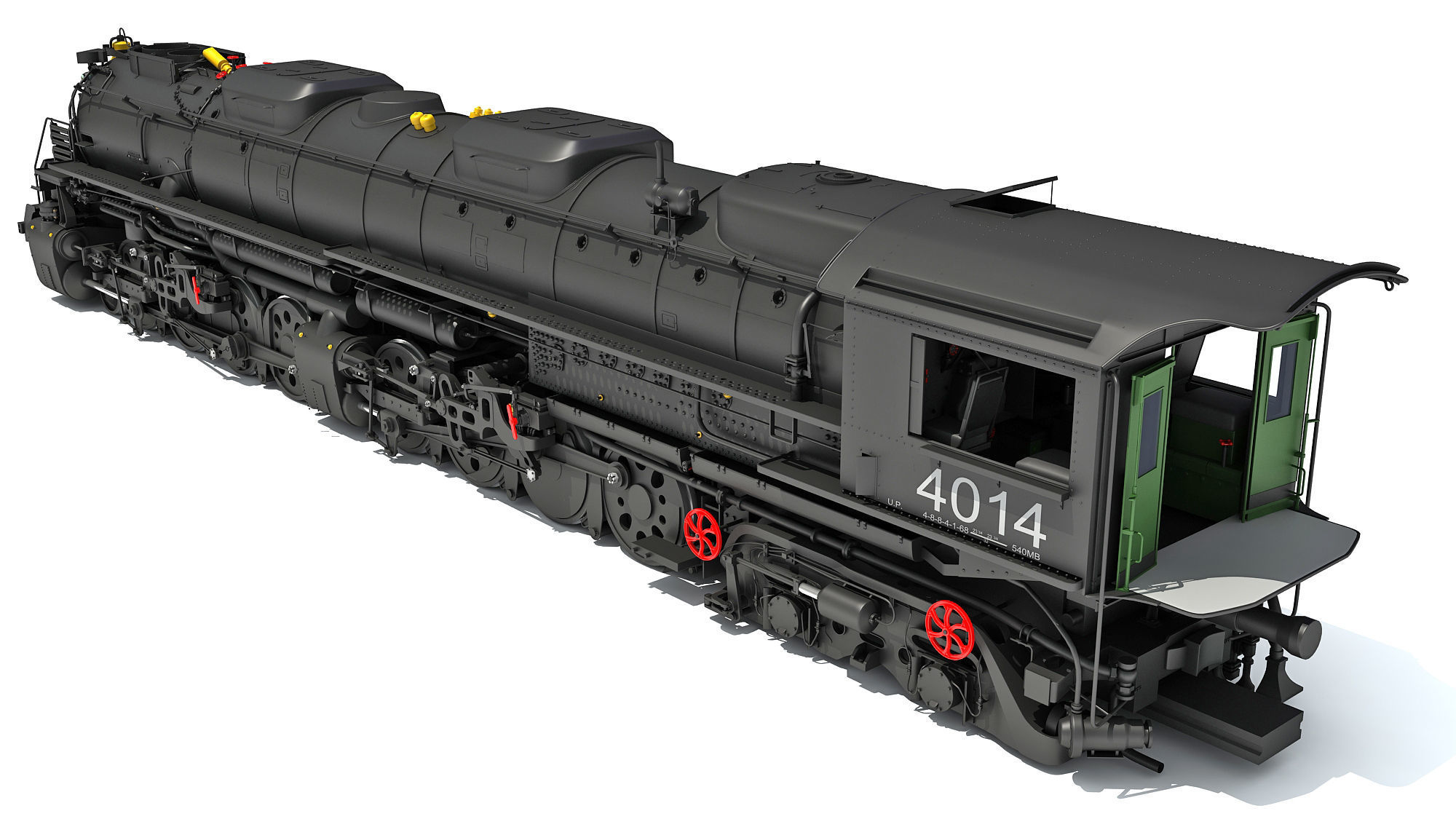 Steam Locomotive Big Boy Train 3D model_4