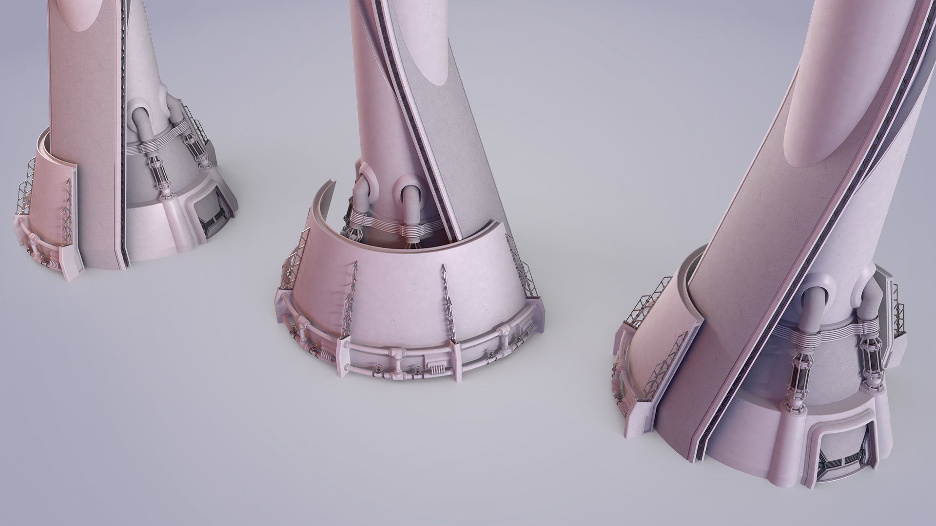 Sci-fi Tower Low-poly 3D model_6