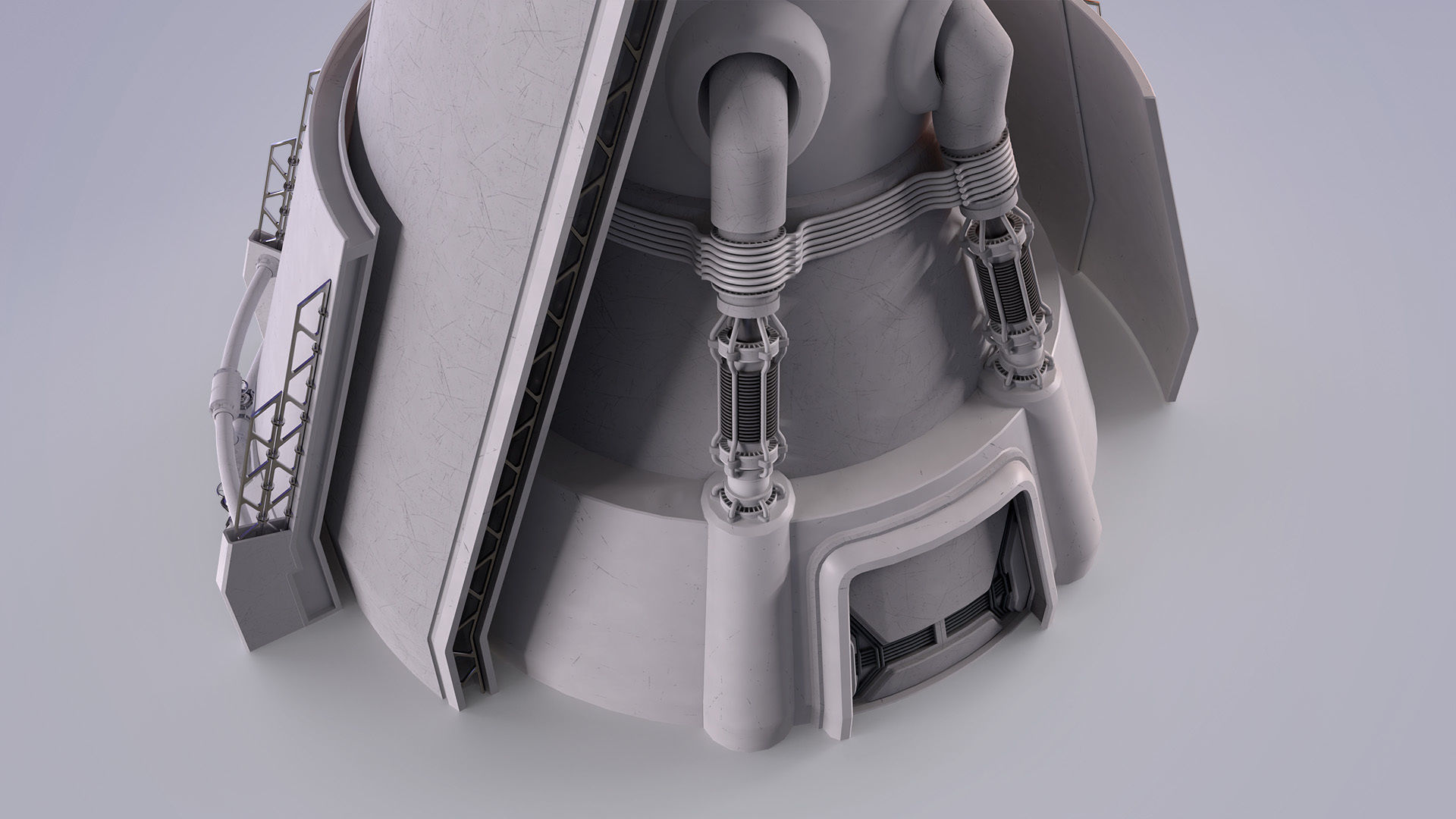 Sci-fi Tower Low-poly 3D model_14