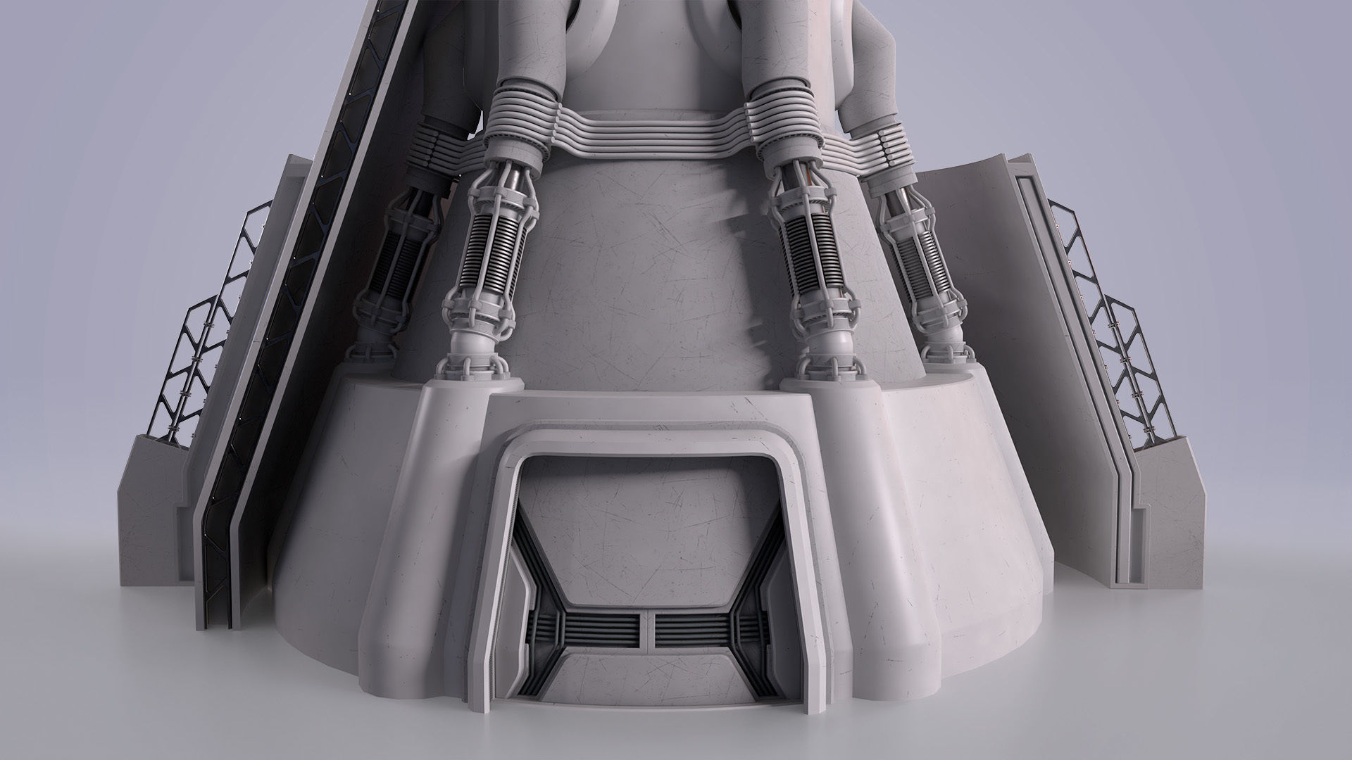 Sci-fi Tower Low-poly 3D model_7