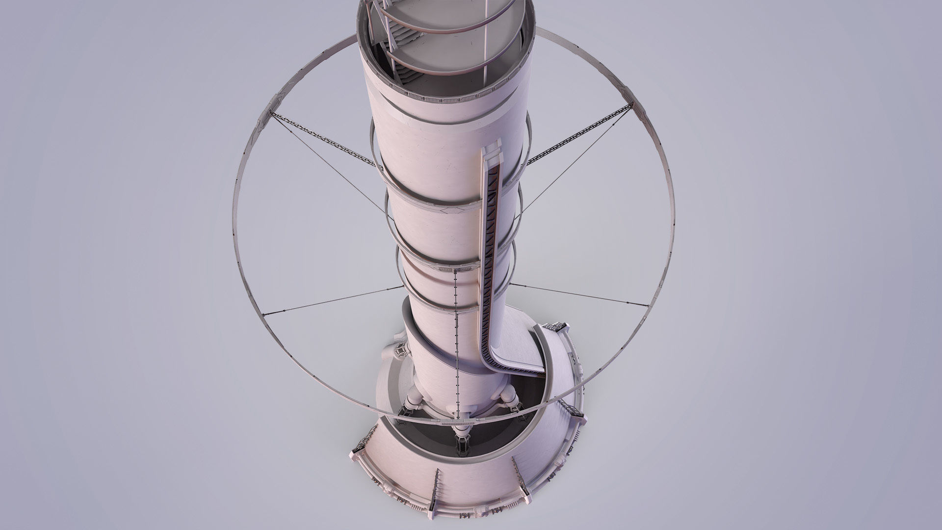 Sci-fi Tower Low-poly 3D model_22