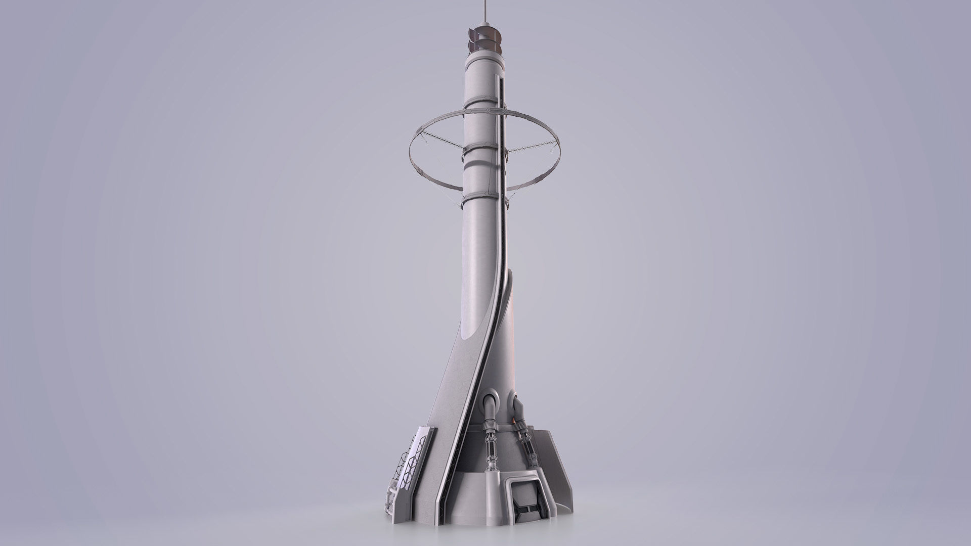 Sci-fi Tower Low-poly 3D model_23