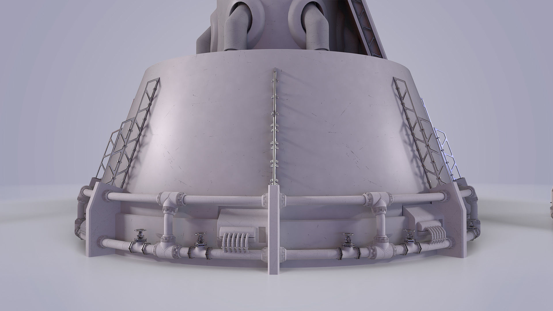 Sci-fi Tower Low-poly 3D model_8