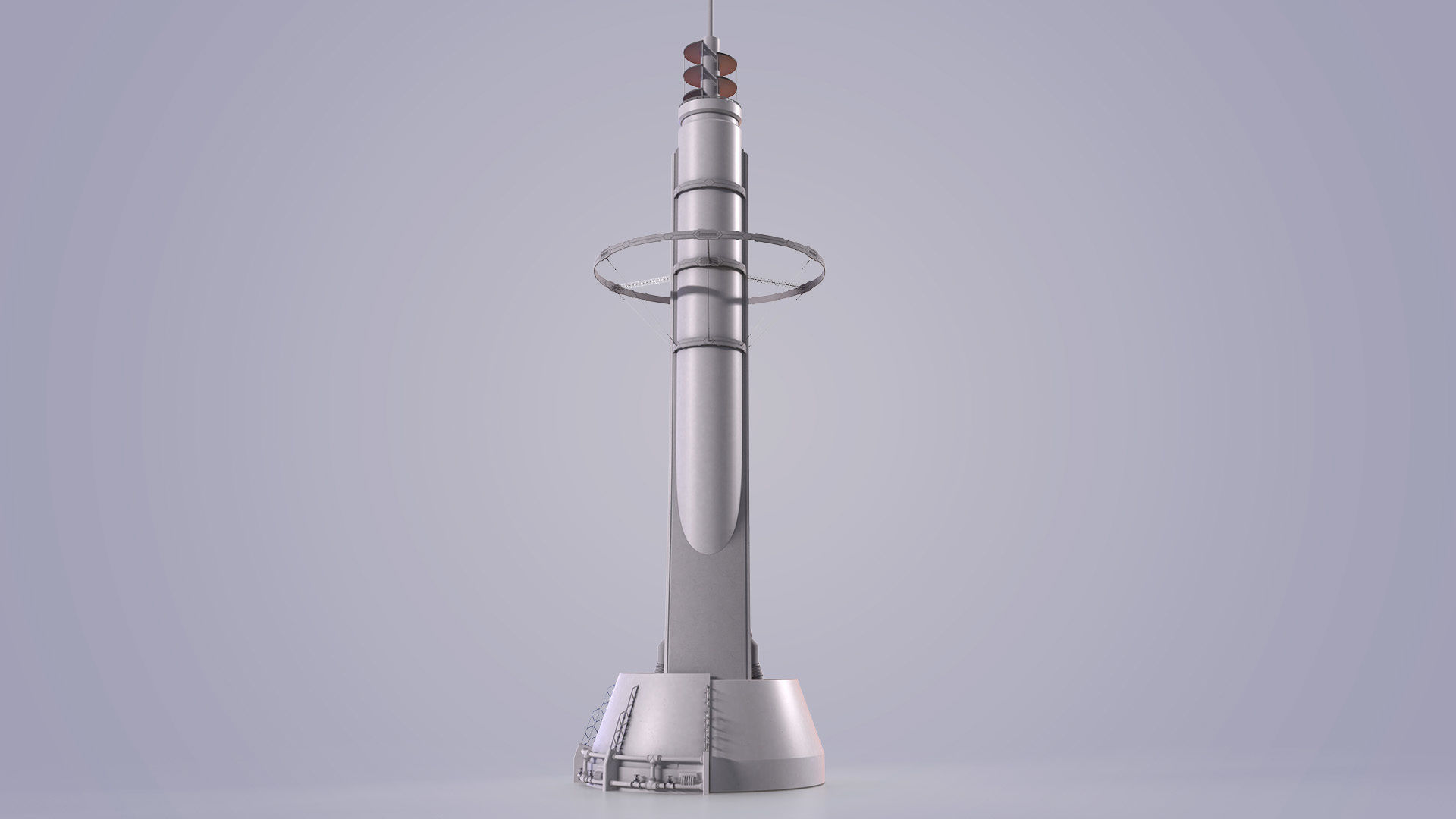 Sci-fi Tower Low-poly 3D model_26
