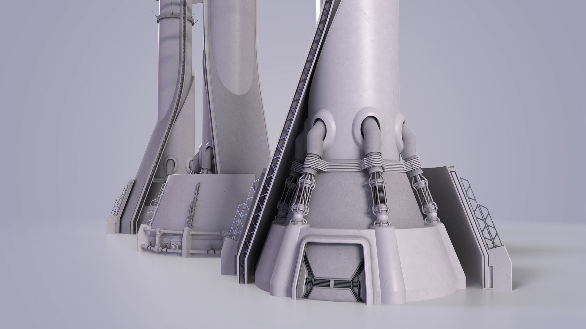 Sci-fi Tower Low-poly 3D model_9