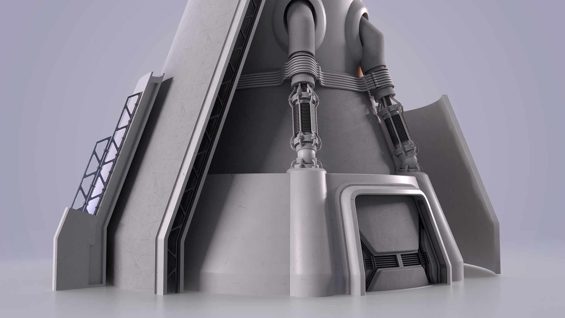 Sci-fi Tower Low-poly 3D model_11