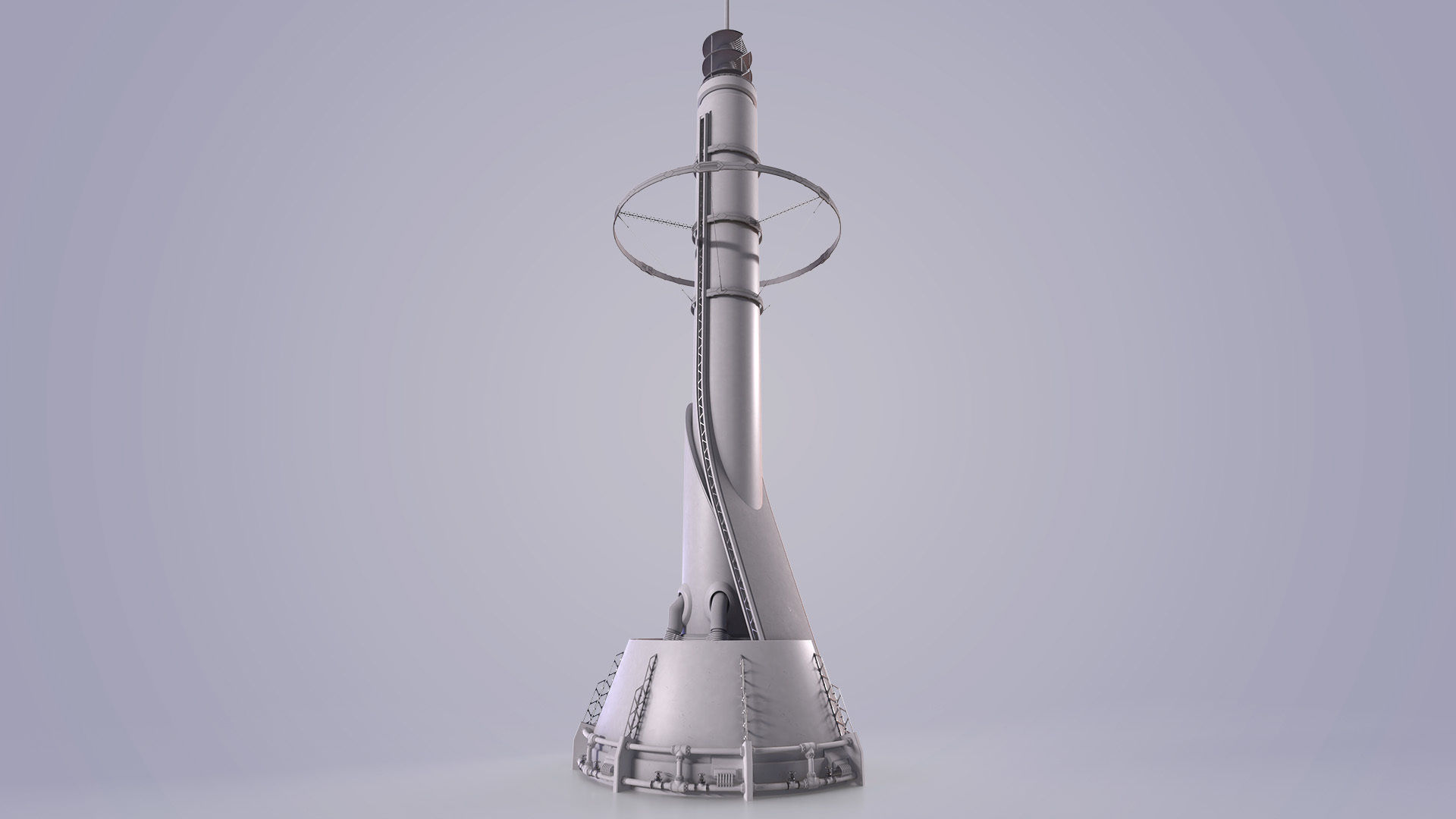 Sci-fi Tower Low-poly 3D model_25