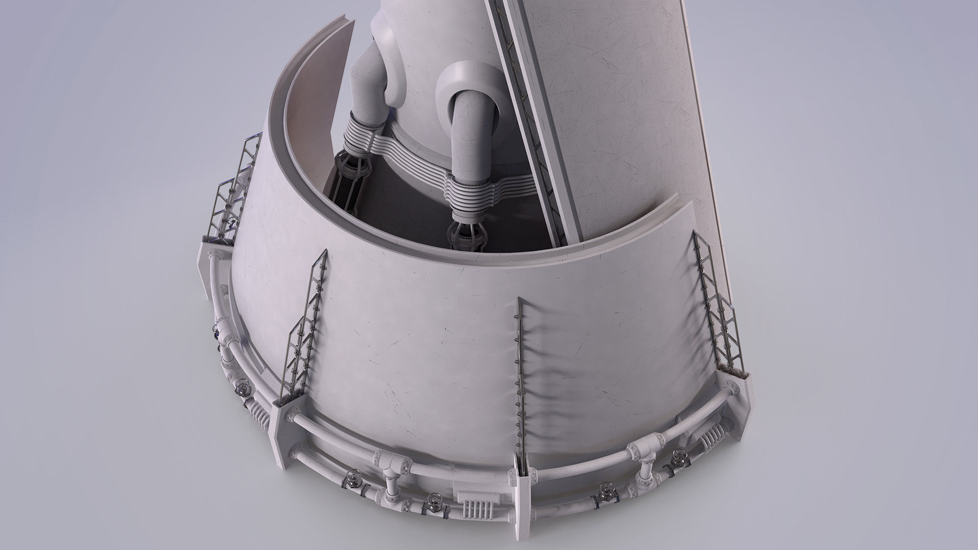 Sci-fi Tower Low-poly 3D model_15