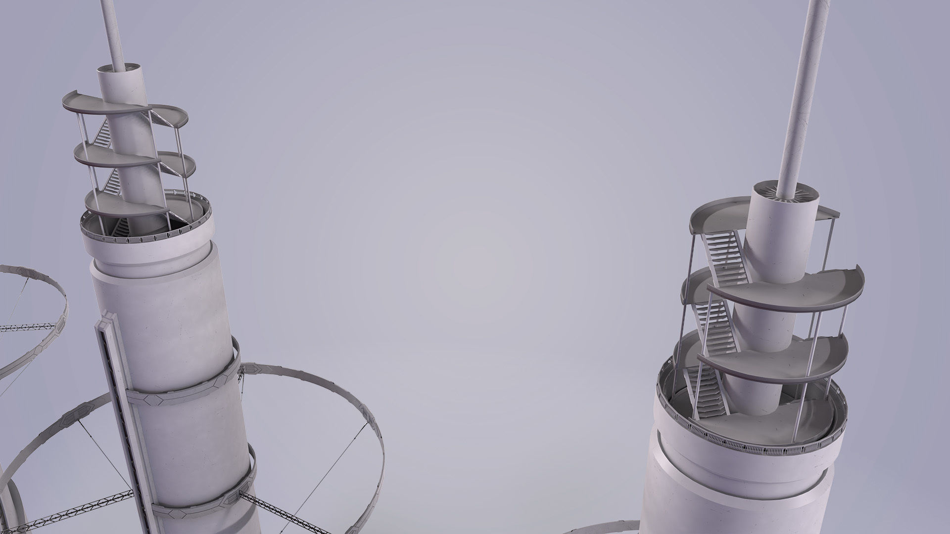 Sci-fi Tower Low-poly 3D model_27