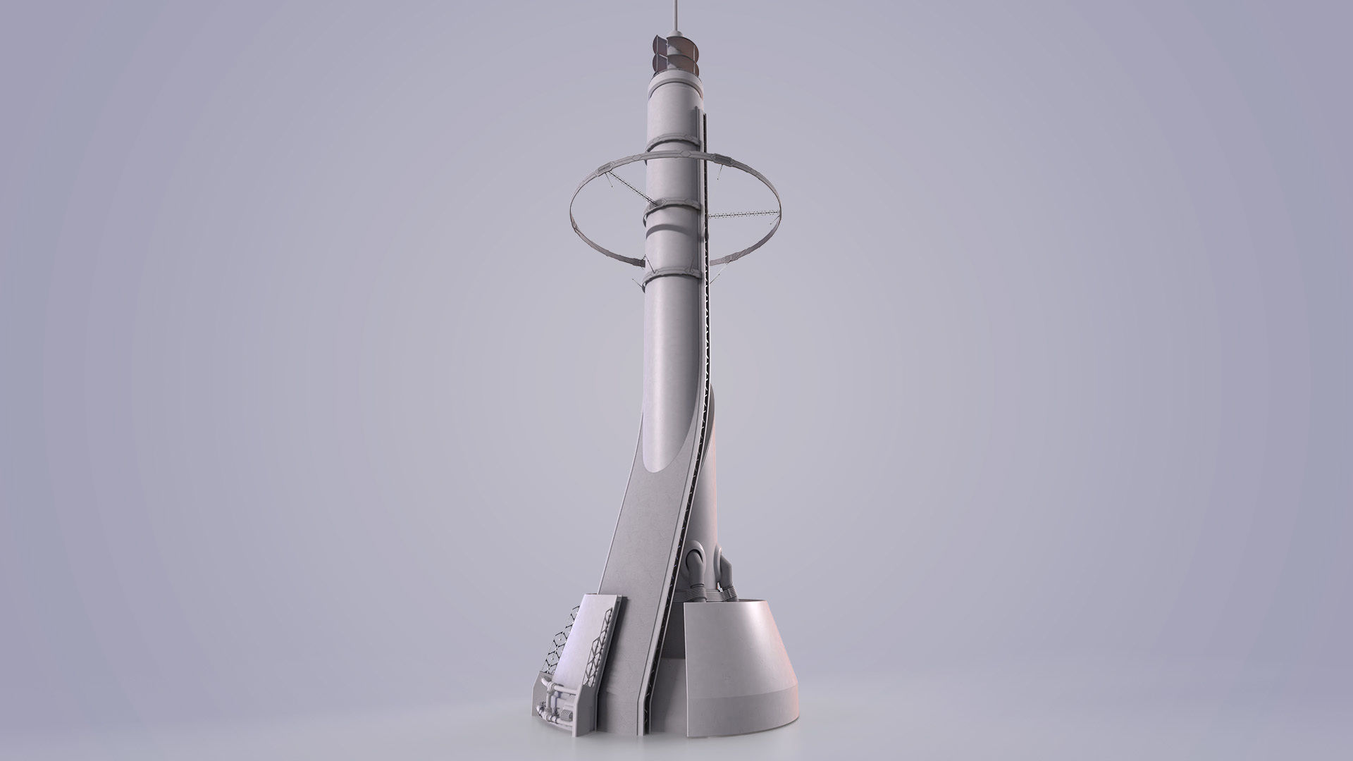 Sci-fi Tower Low-poly 3D model_24
