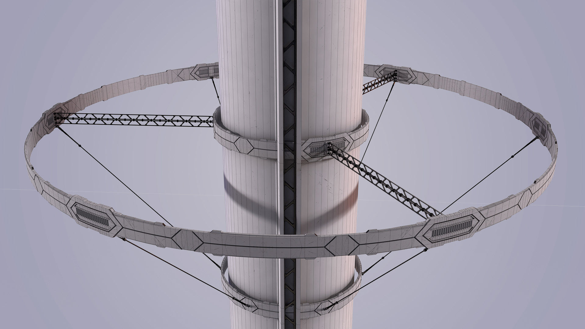 Sci-fi Tower Low-poly 3D model_29