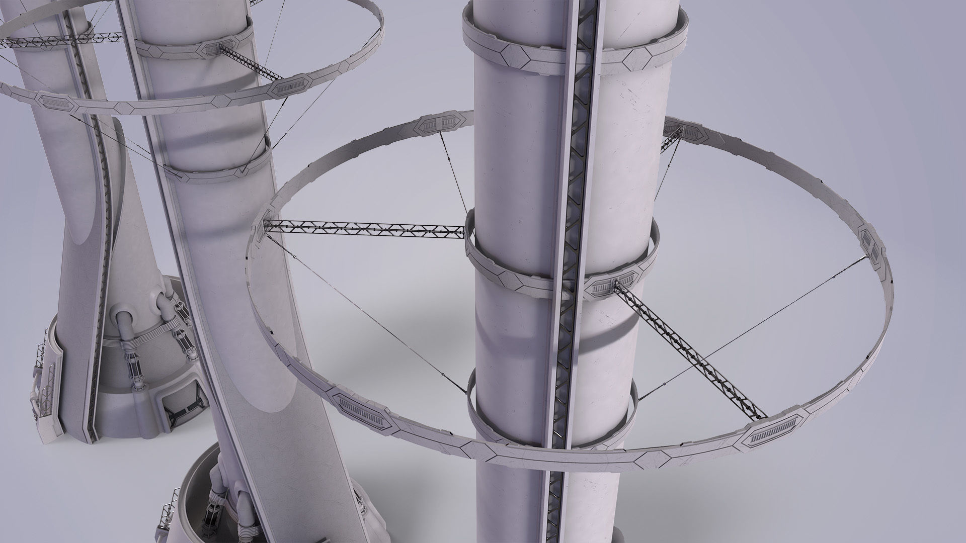 Sci-fi Tower Low-poly 3D model_10