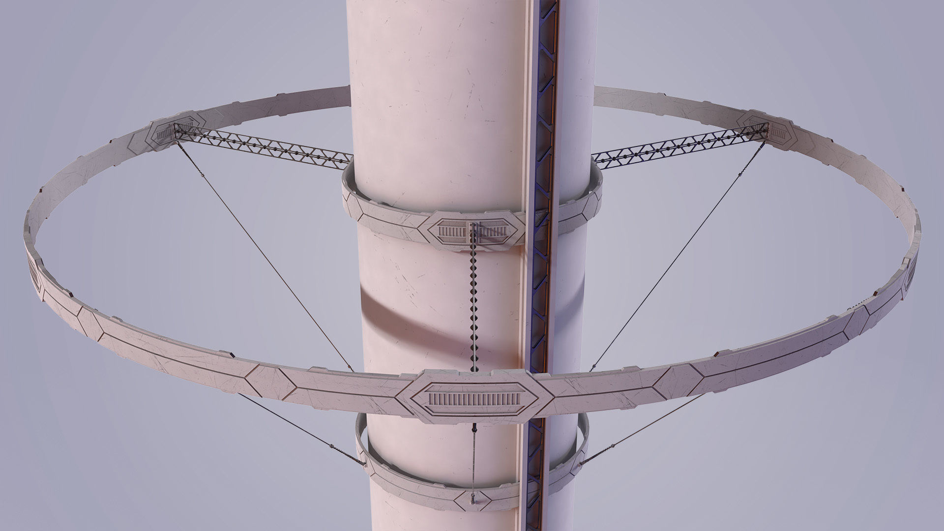 Sci-fi Tower Low-poly 3D model_20