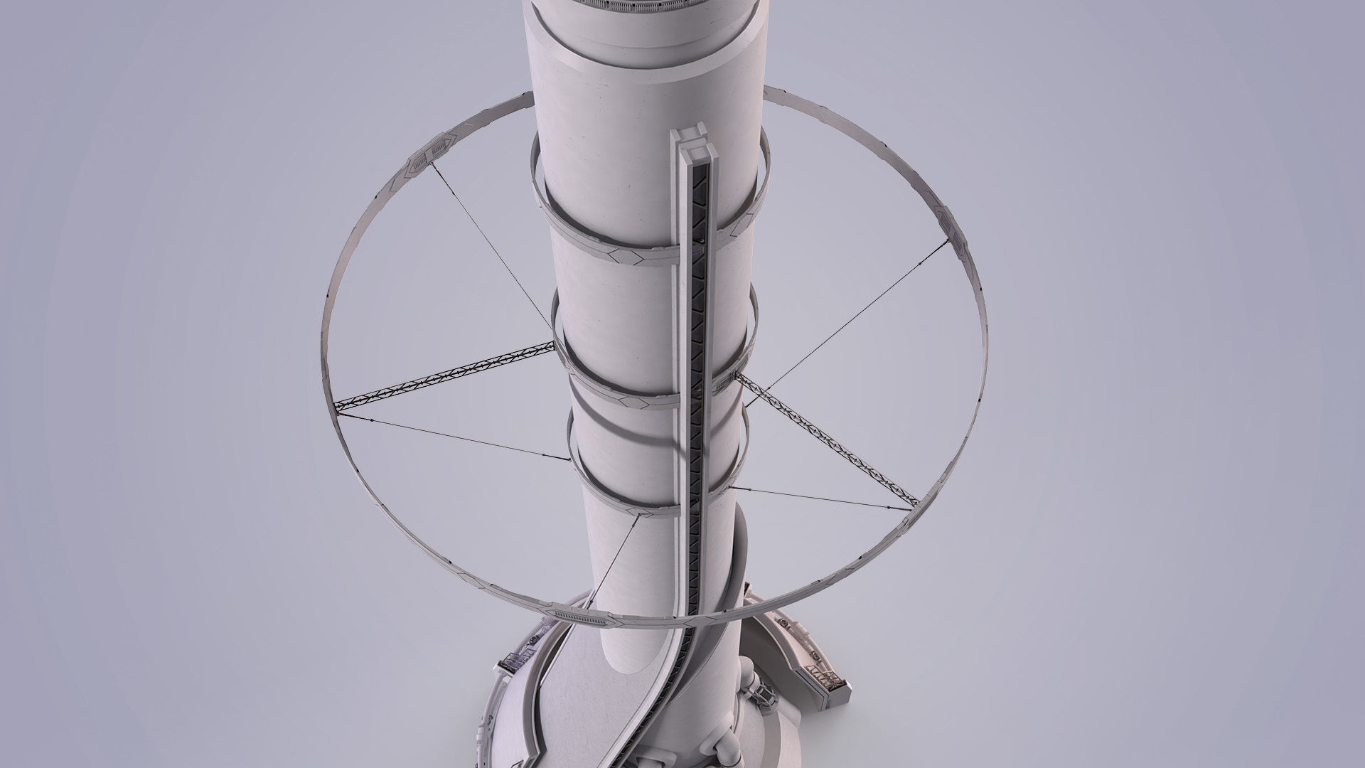 Sci-fi Tower Low-poly 3D model_17