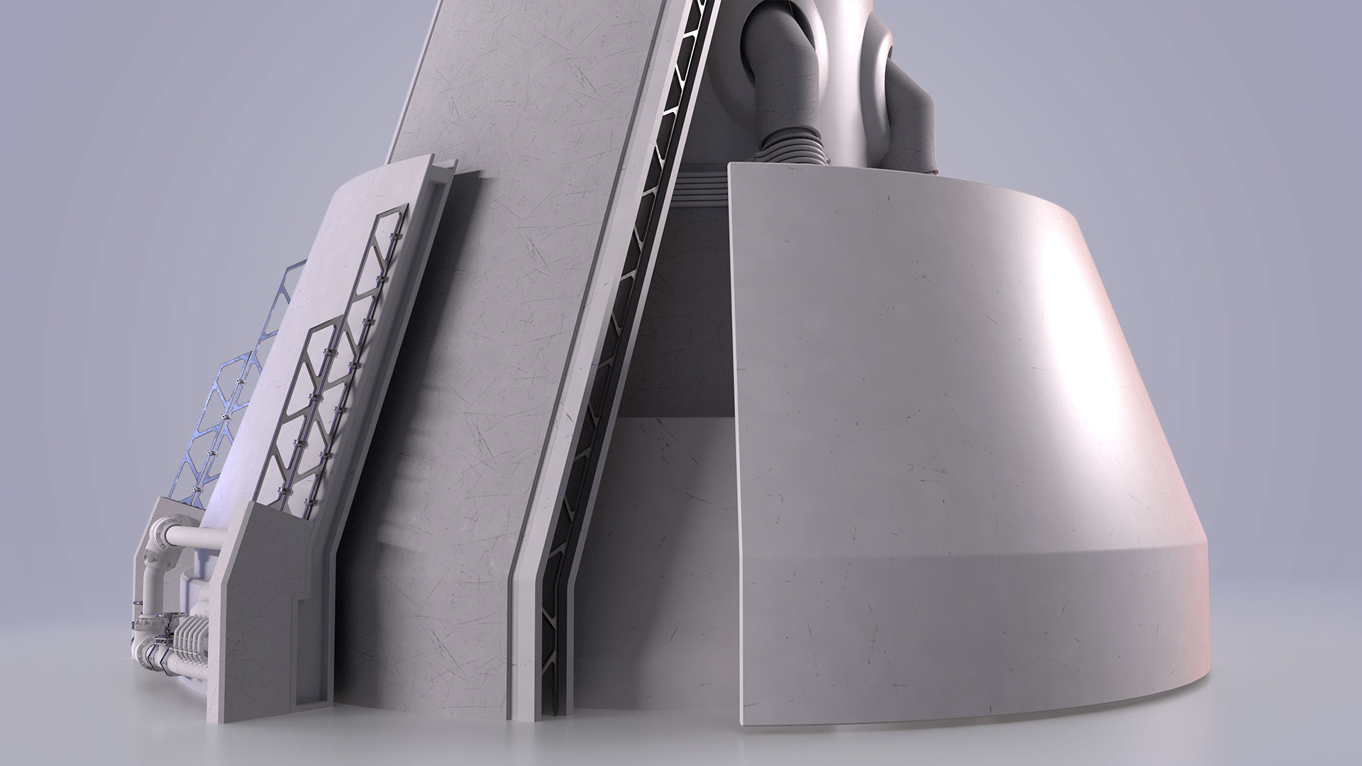 Sci-fi Tower Low-poly 3D model_12