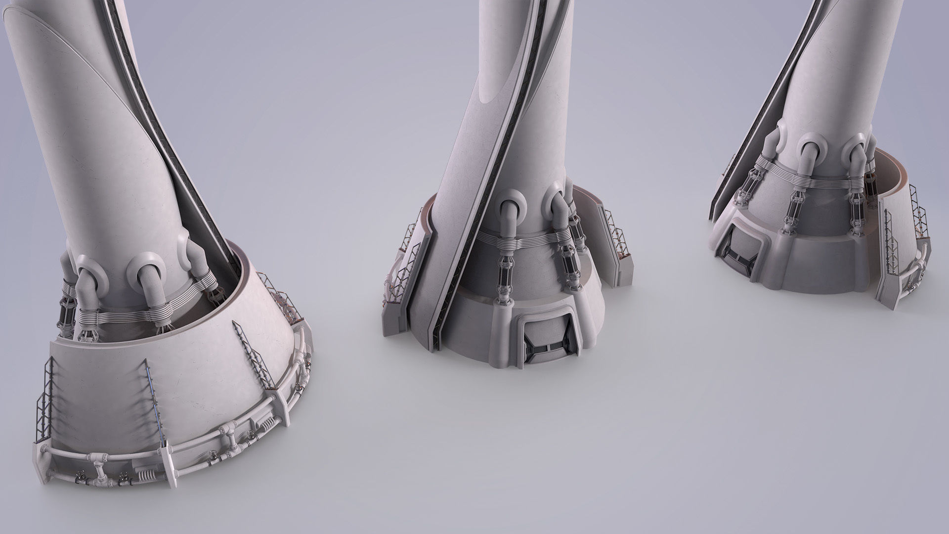Sci-fi Tower Low-poly 3D model_5