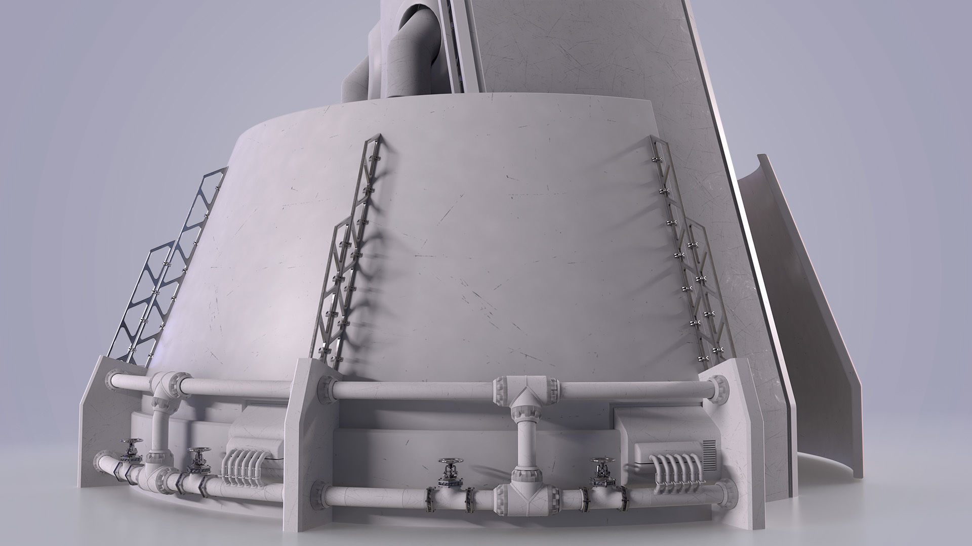 Sci-fi Tower Low-poly 3D model_13