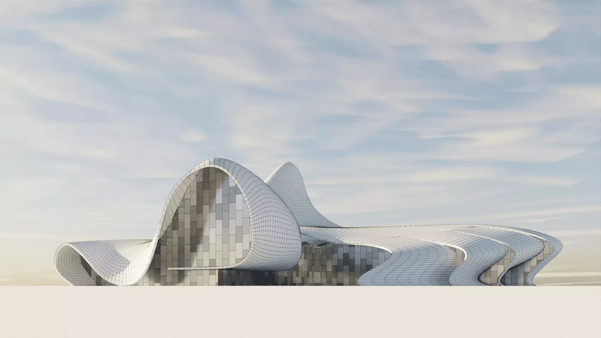 Zaha Hadid - Heydar Aliyev Centre  Low-poly 3D model_0