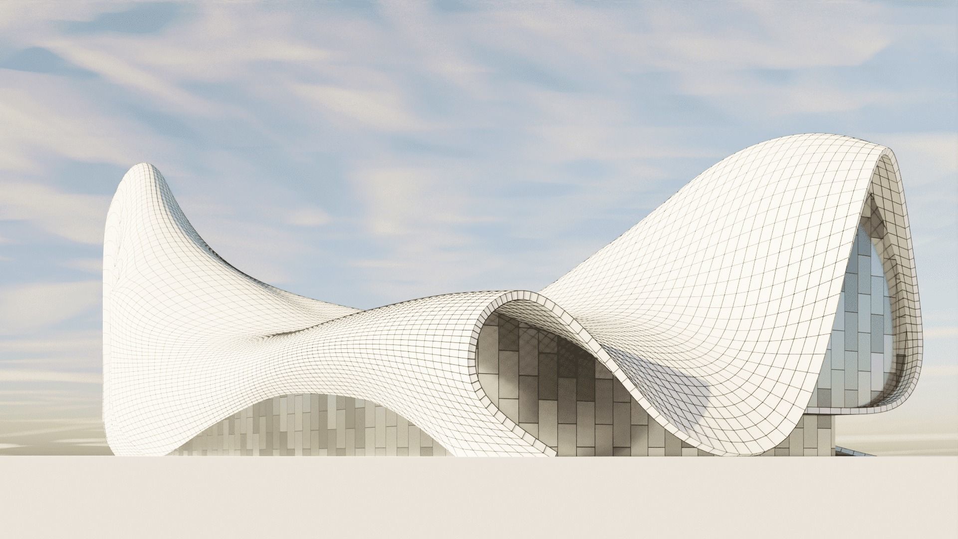 Zaha Hadid - Heydar Aliyev Centre  Low-poly 3D model_4