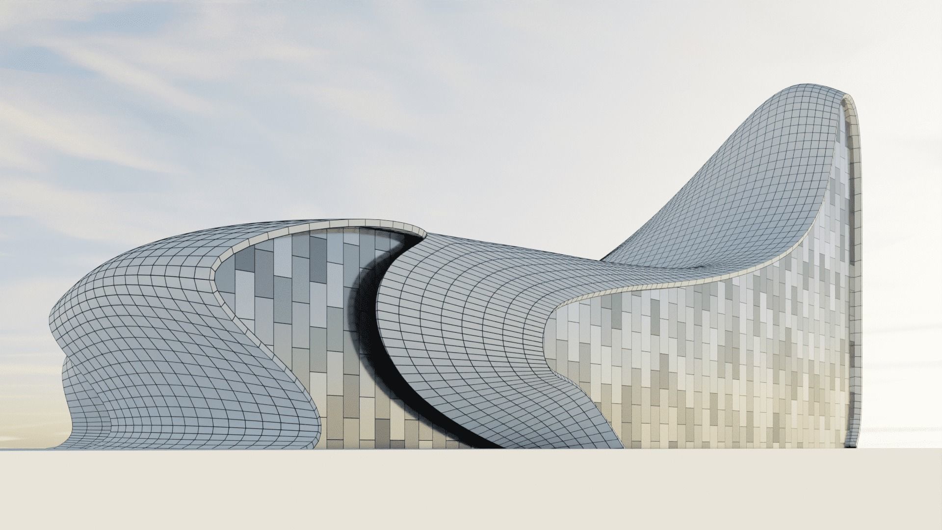 Zaha Hadid - Heydar Aliyev Centre  Low-poly 3D model_2