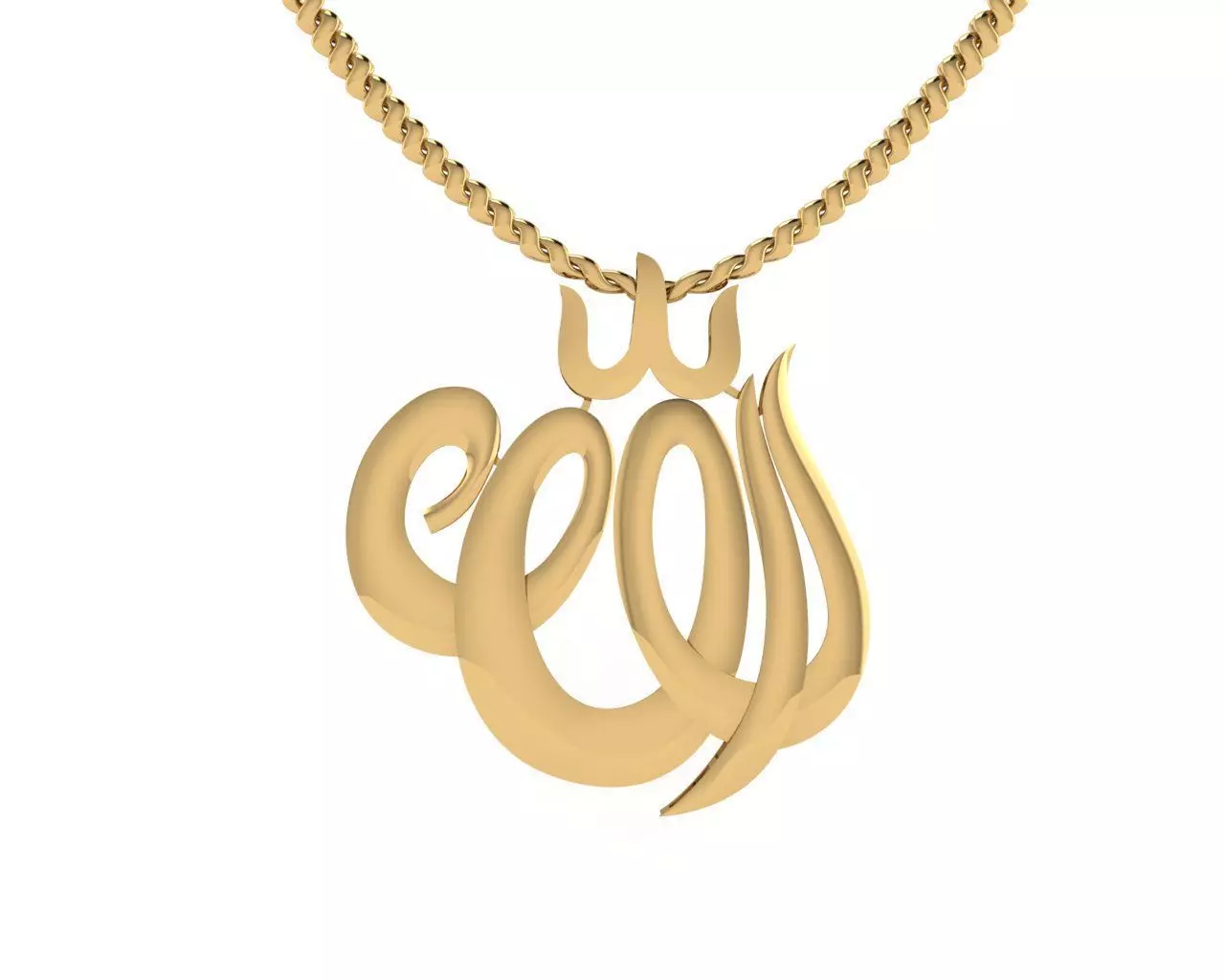 ALLAH Name Pendent 3D print model_0