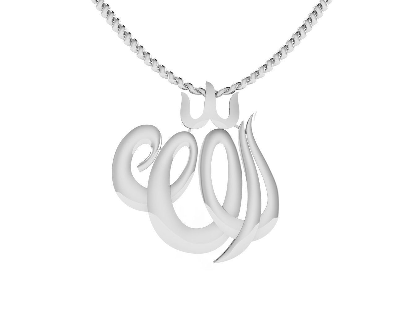 ALLAH Name Pendent 3D print model_1