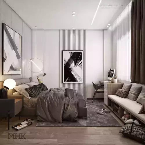 Cozy Bedroom interior scene 3D model