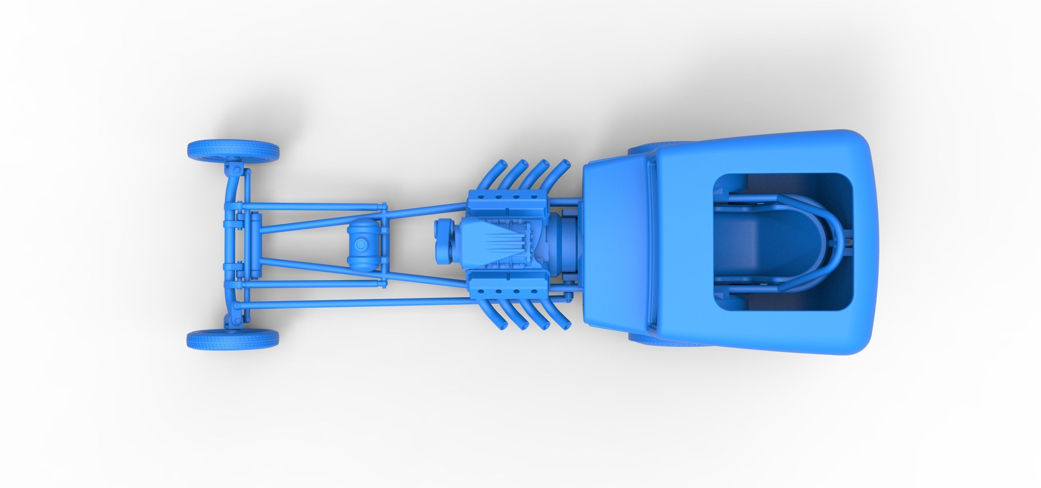 Front engine old school dragster with shell Scale 1 to 25 3D print model_25
