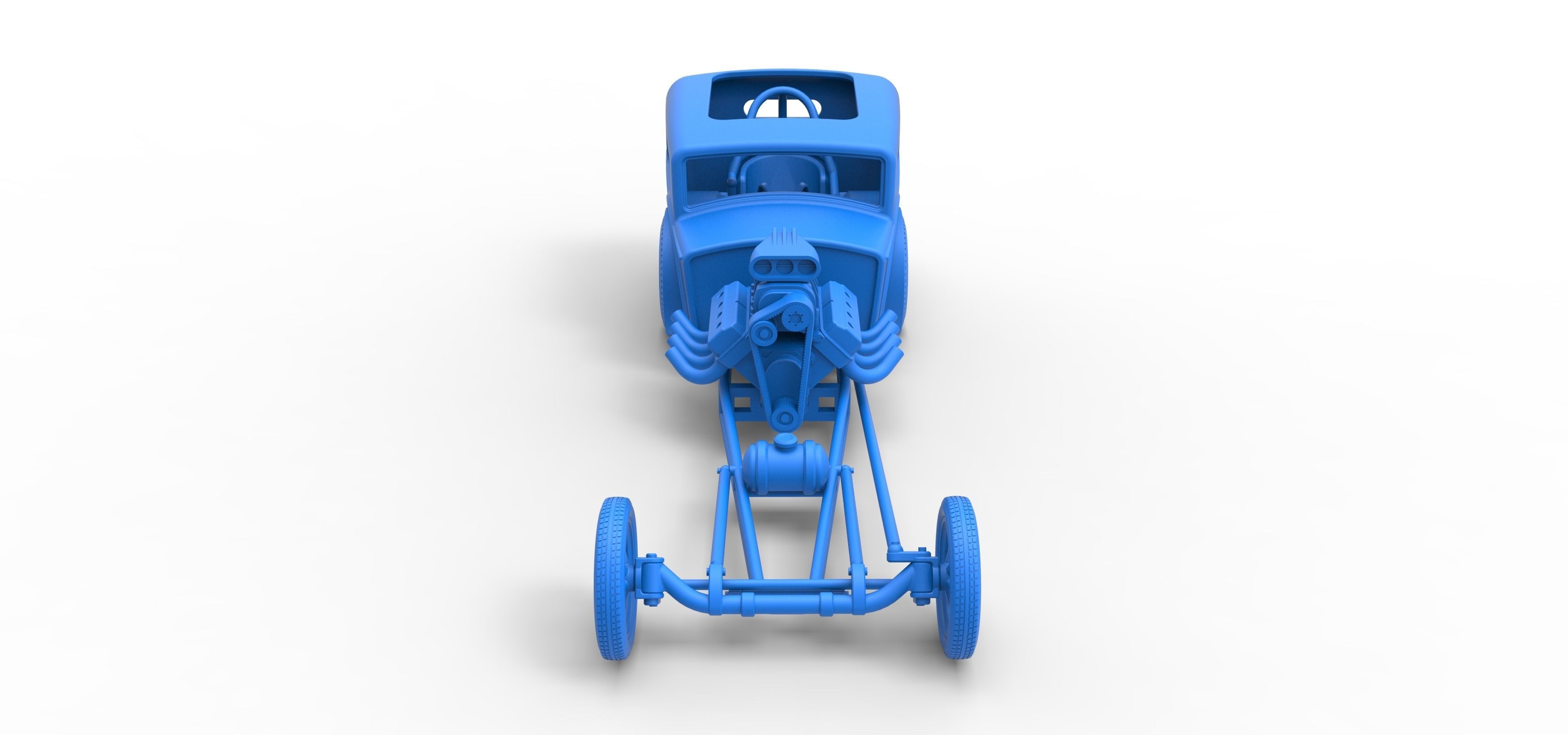 Front engine old school dragster with shell Scale 1 to 25 3D print model_21