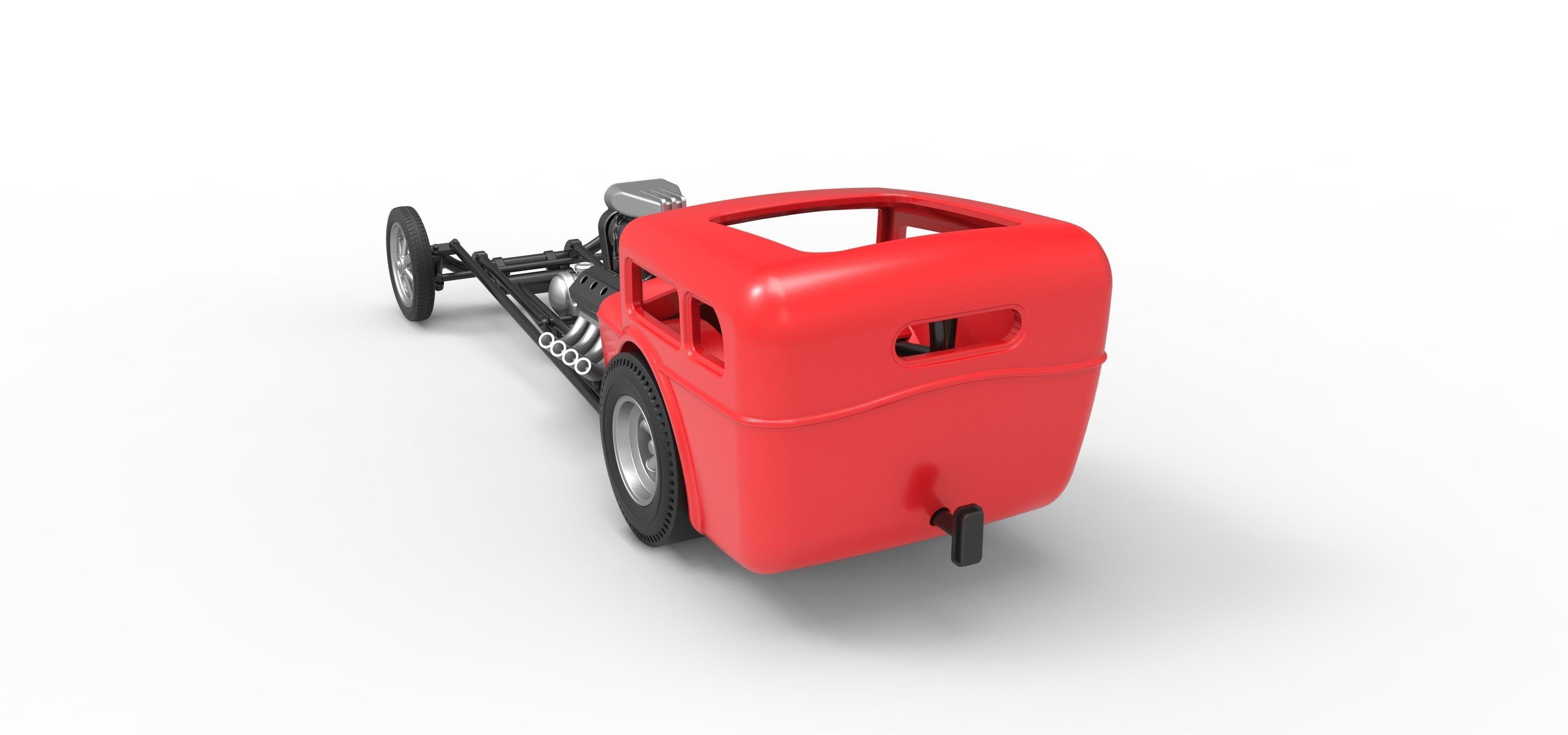 Front engine old school dragster with shell Scale 1 to 25 3D print model_13