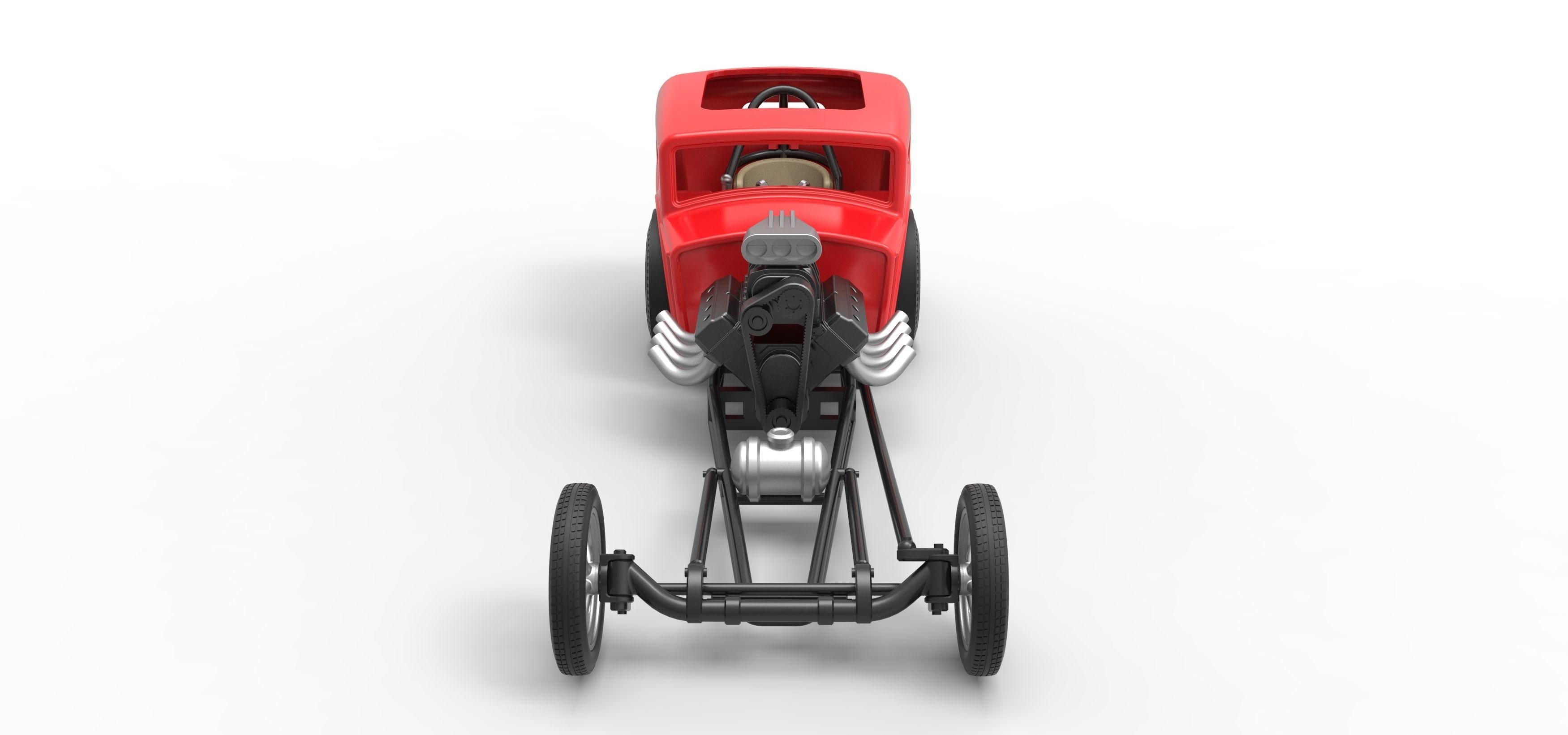 Front engine old school dragster with shell Scale 1 to 25 3D print model_7