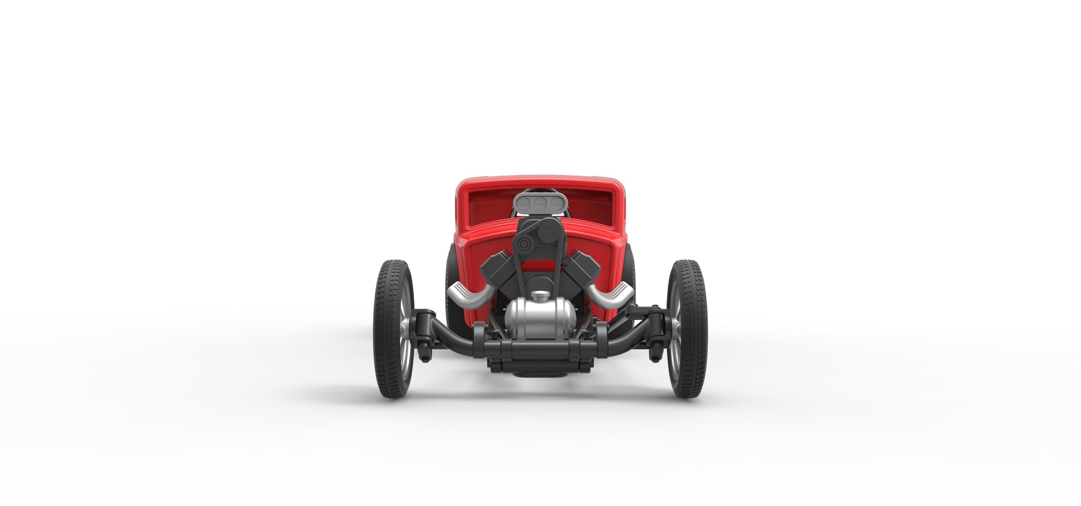 Front engine old school dragster with shell Scale 1 to 25 3D print model_8