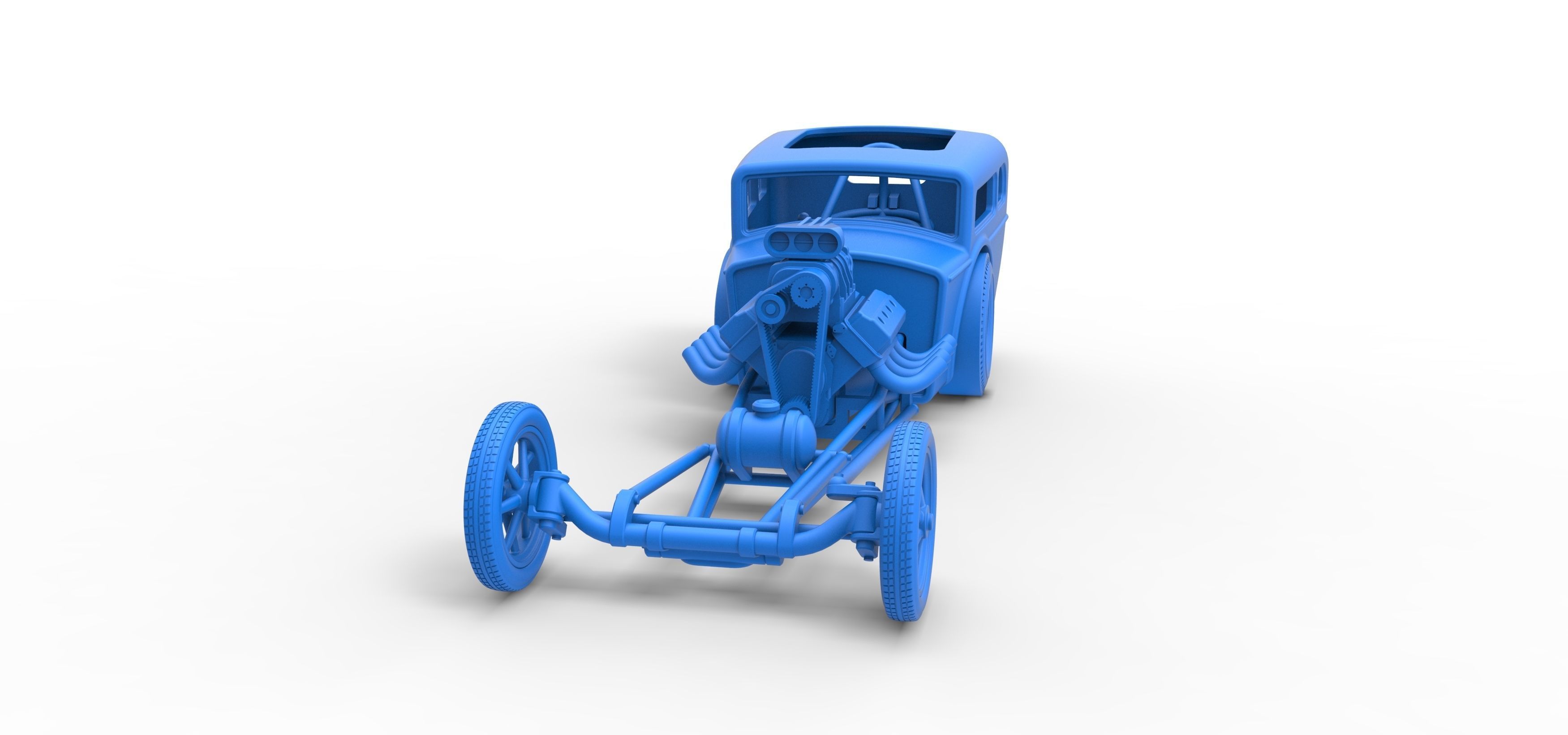 Front engine old school dragster with shell Scale 1 to 25 3D print model_19