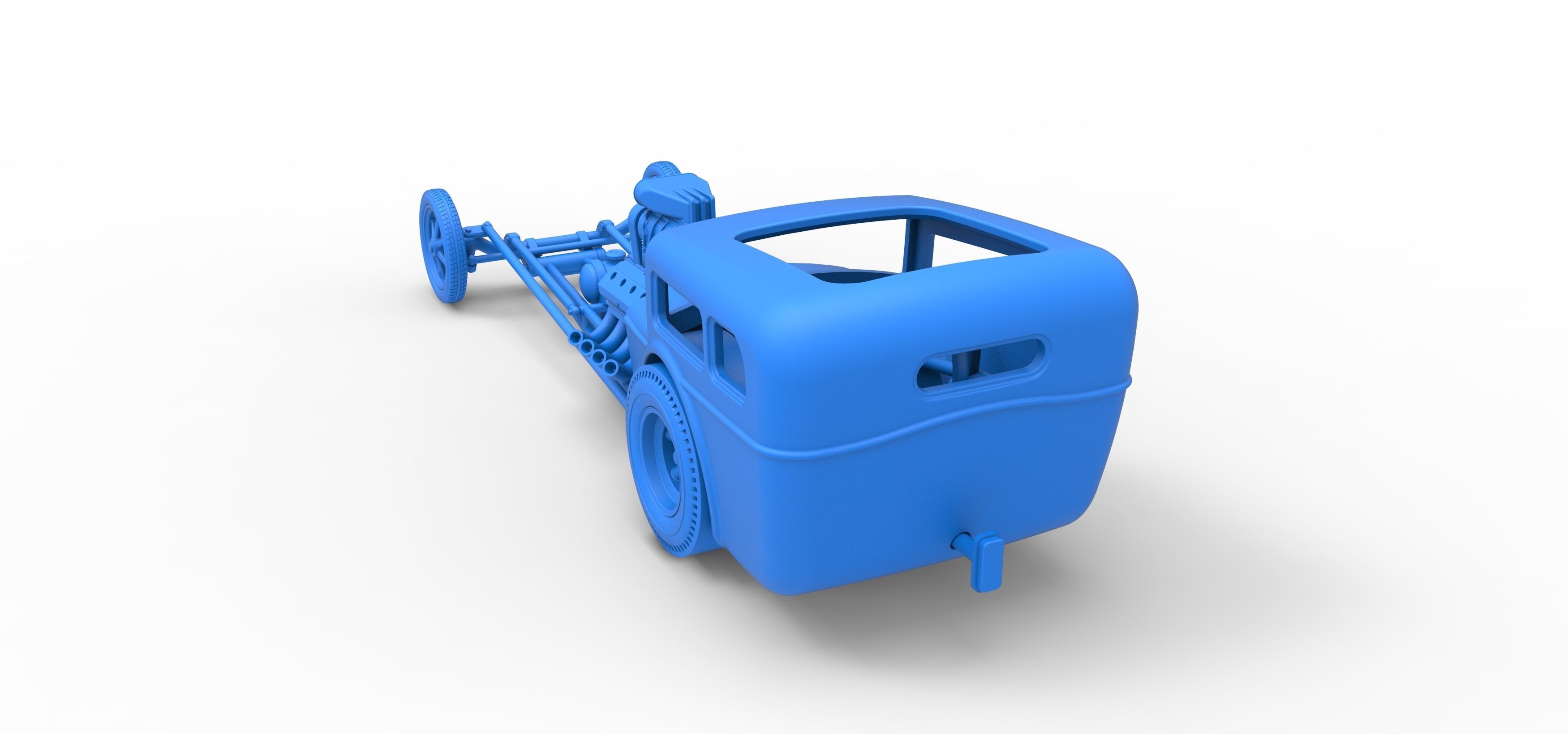 Front engine old school dragster with shell Scale 1 to 25 3D print model_27