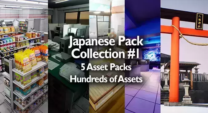 Japanese Pack Collection 1 - 5 High-Quality Asset Packs 