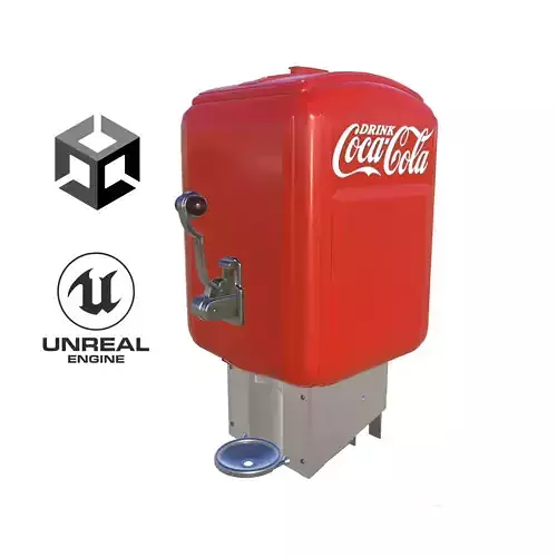 Coca-Cola Rare Vintage Coke Soda Syrup Dispenser low poly PBR