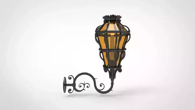 lantern X wrought iron wall lamp