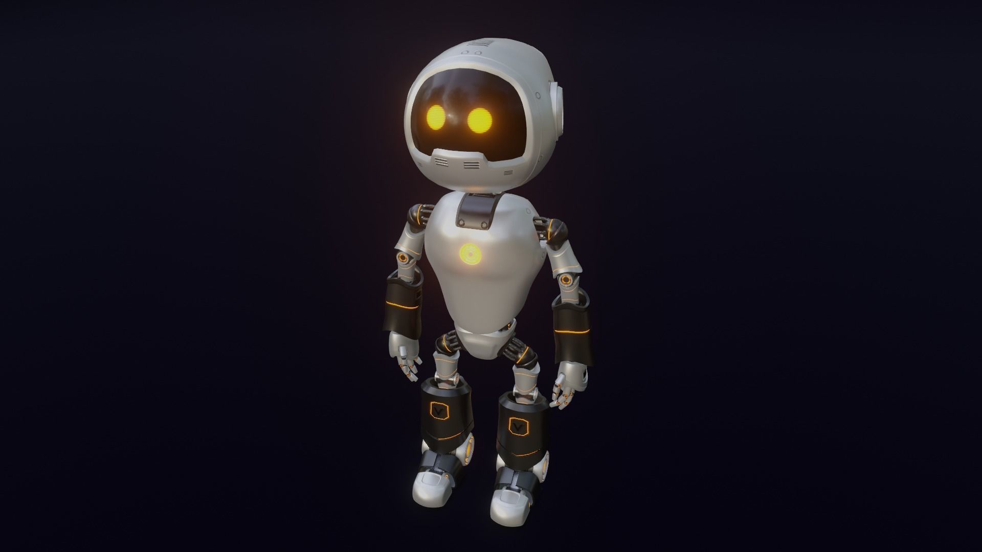Robot Rigged Low-poly 3D model_8