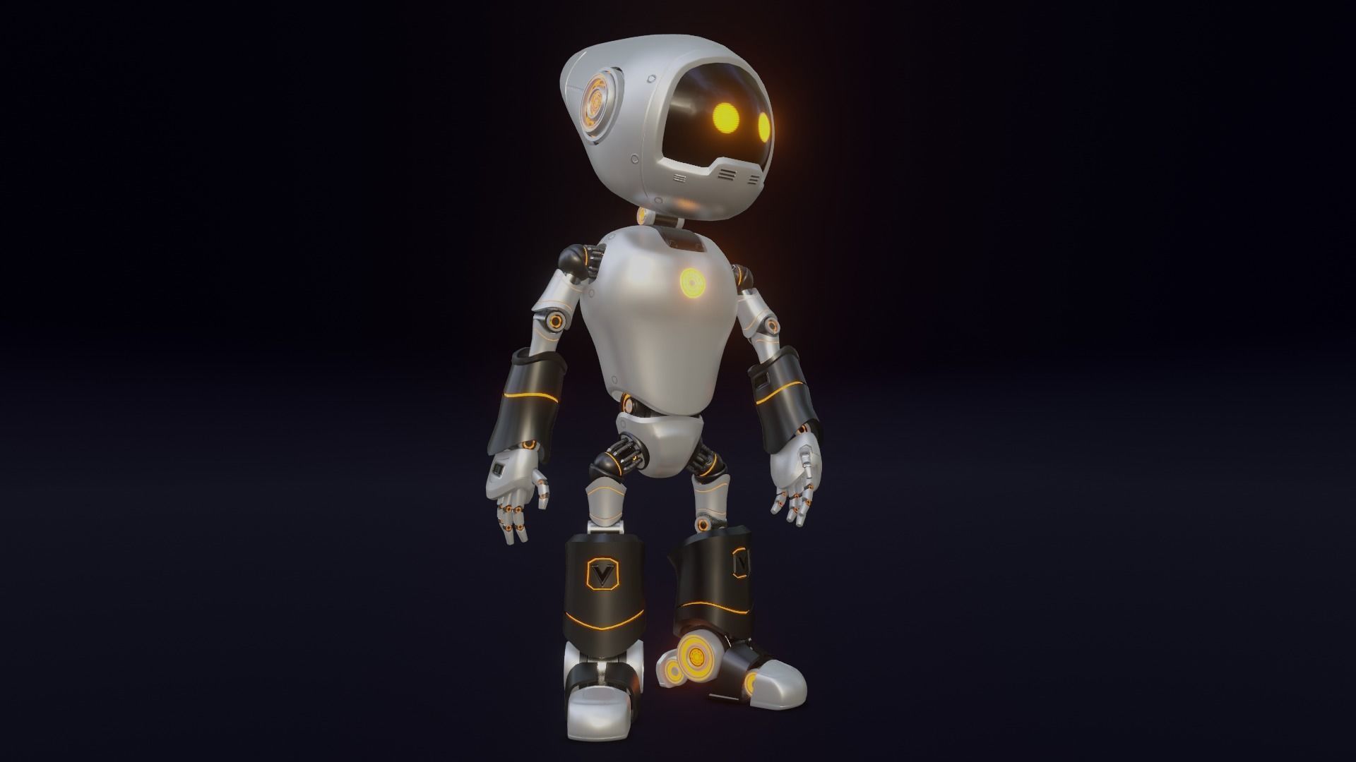 Robot Rigged Low-poly 3D model_1