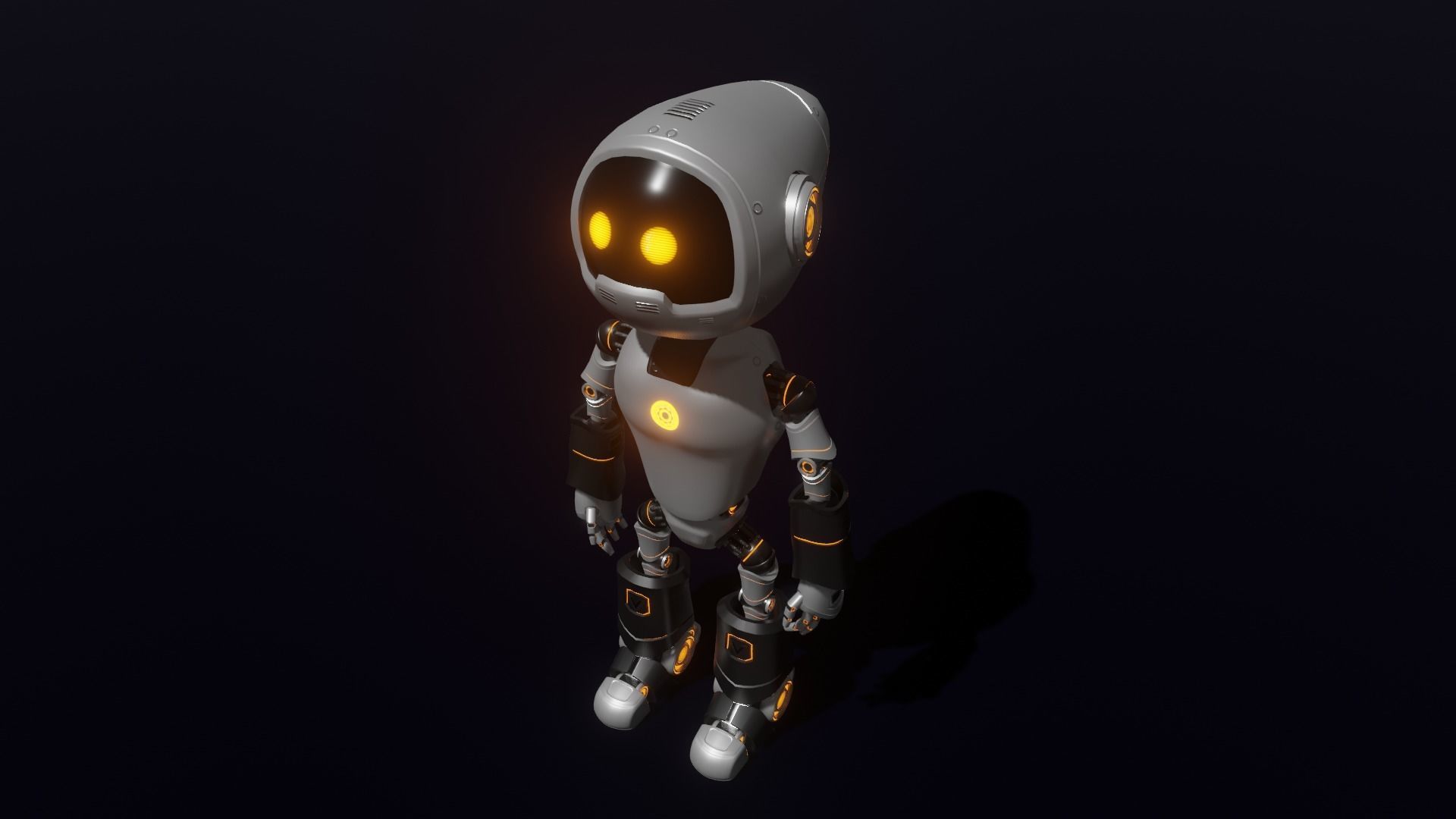 Robot Rigged Low-poly 3D model_10