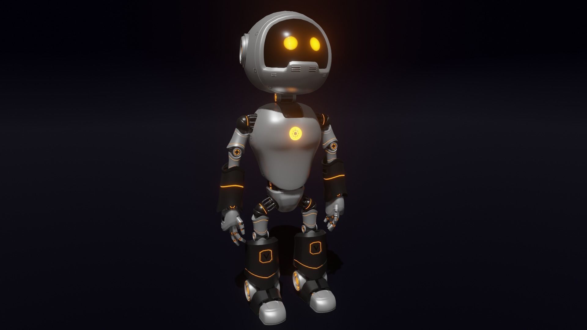 Robot Rigged Low-poly 3D model_9