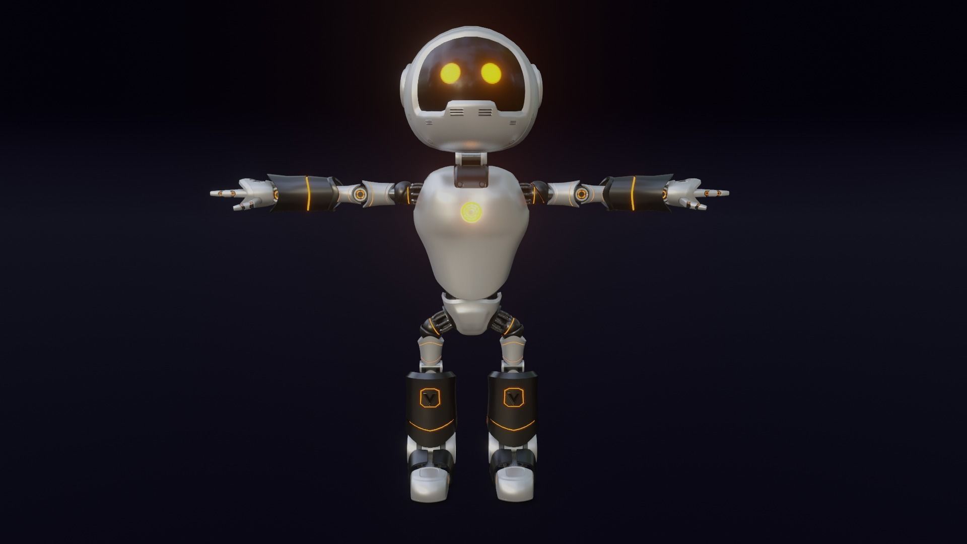Robot Rigged Low-poly 3D model_6