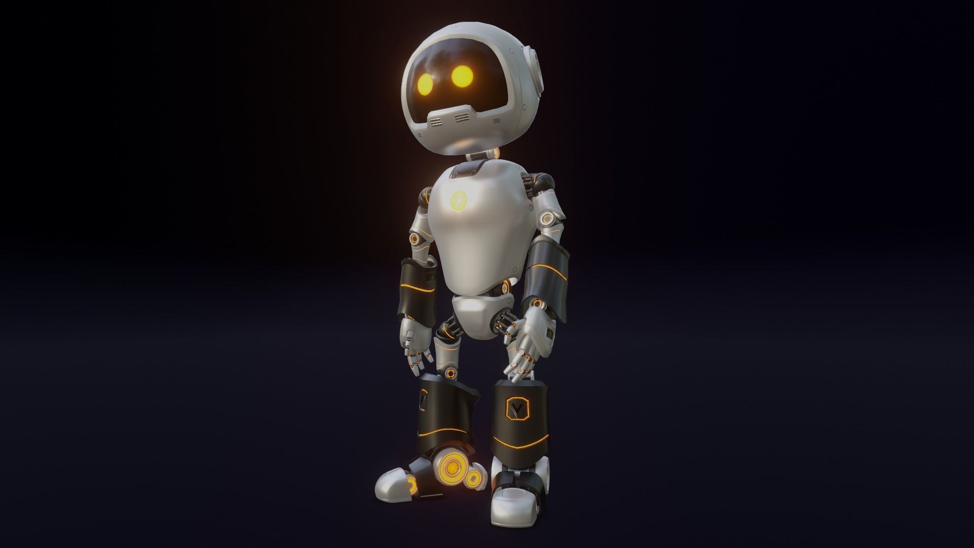 Robot Rigged Low-poly 3D model_2