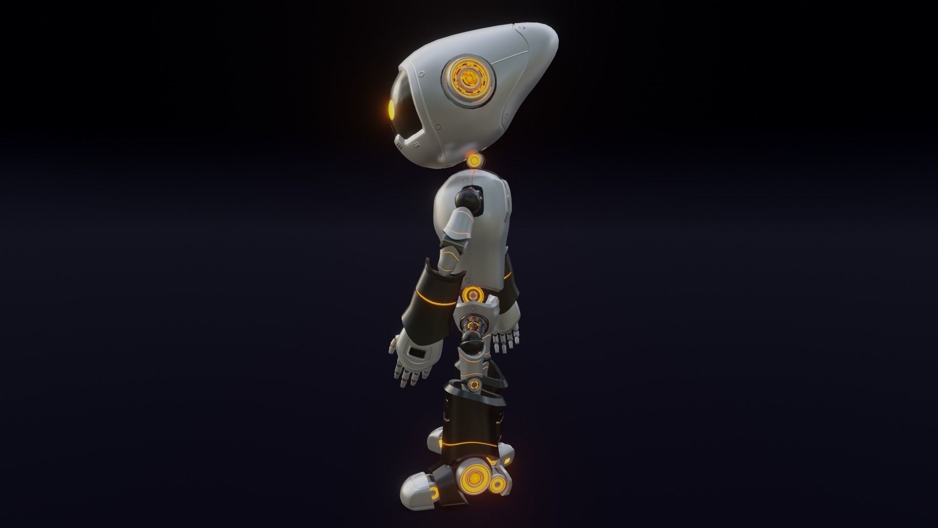 Robot Rigged Low-poly 3D model_4