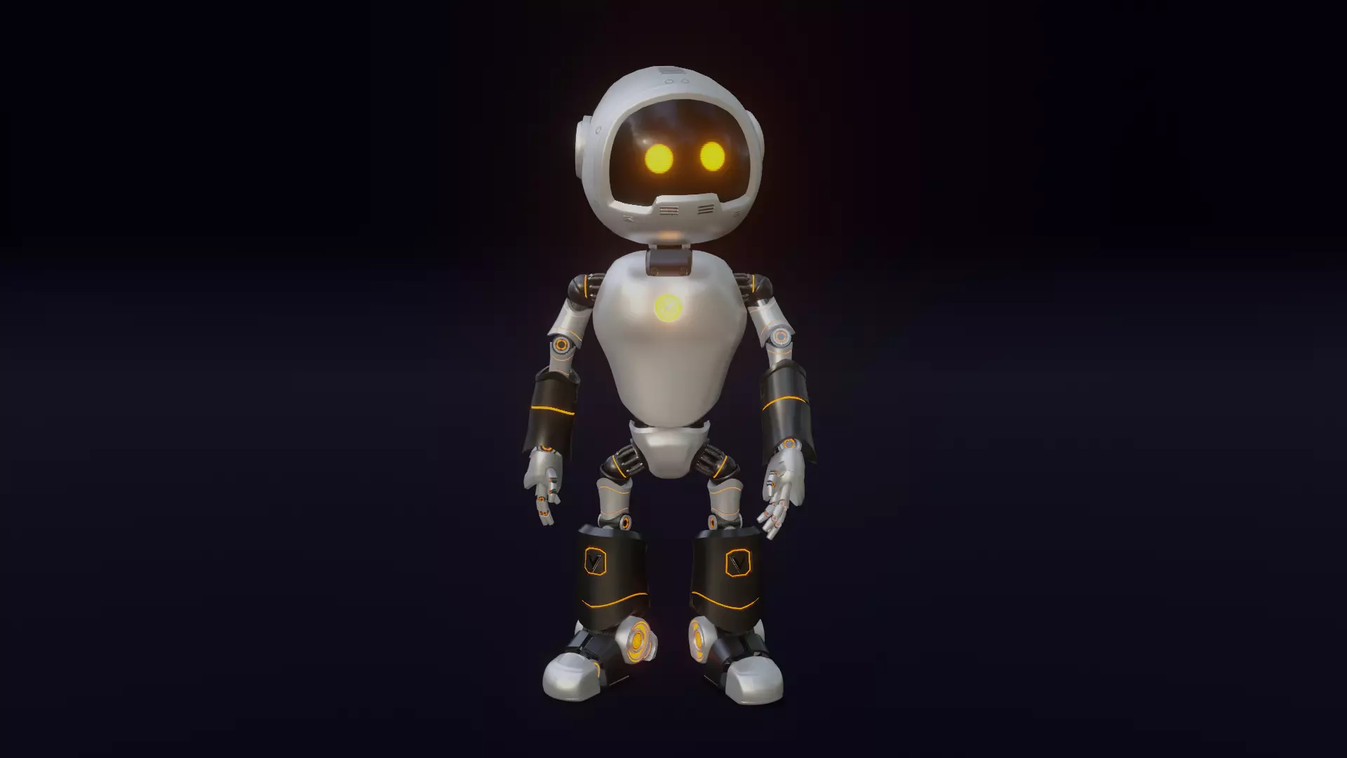 Robot Rigged Low-poly 3D model_0