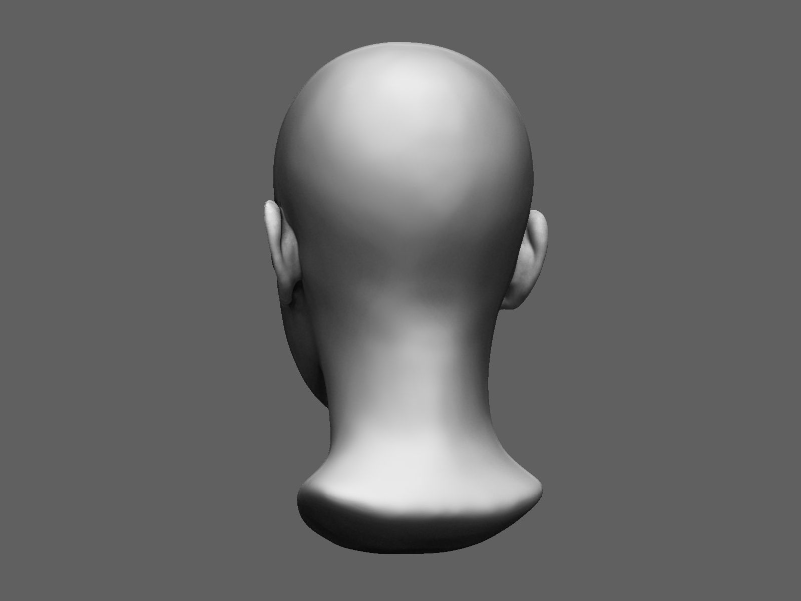 Asian female head sculpt 3D model_3