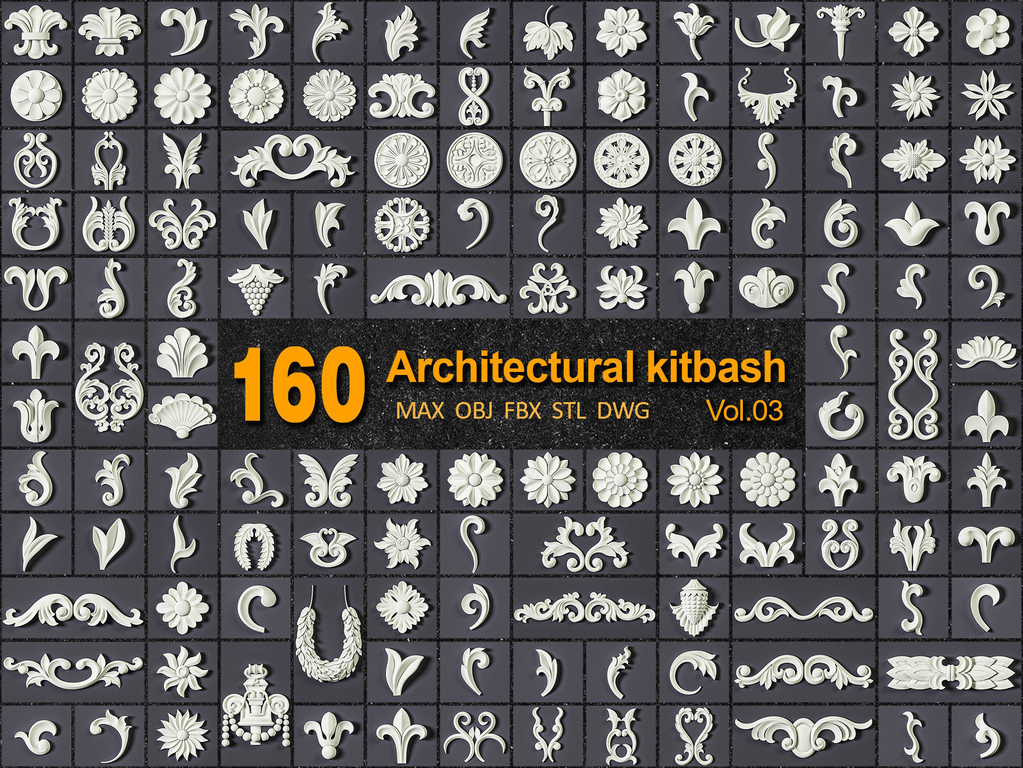 160 ARCHITECTURAL KITBASH - VOL 03 3D model_0